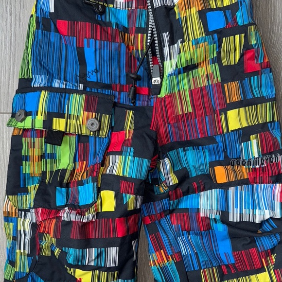 Colorful Kids Snow Bib Overalls Obermeyer size 3 - Picture 2 of 4